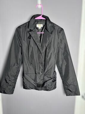 Talbots Black Belted Short Jacket 3 Buttons 8 Petite